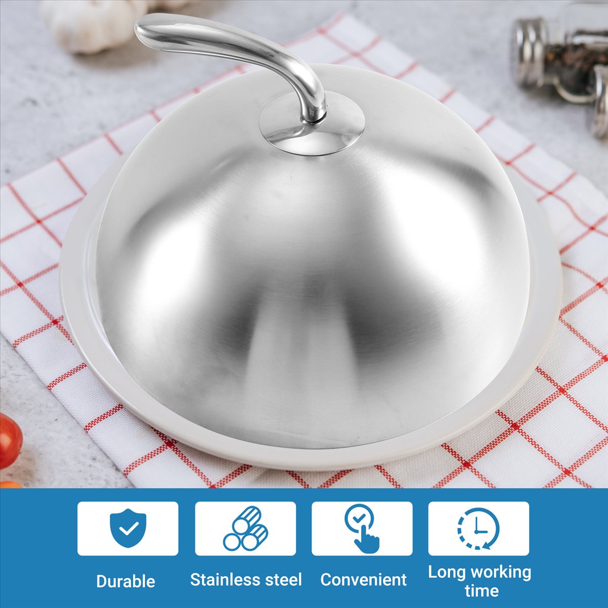 1Pcs 24cm 스테인레스 스틸 스테이크 커버 테판야 - Home Cooking Meal 리뷰 및 가격