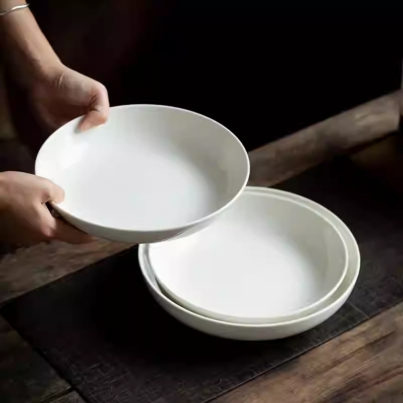 9.6인치 흰색 도자기 딥 디너 접시, 볶음밥, 국수, - Home Cooking Meal 리뷰 및 가격